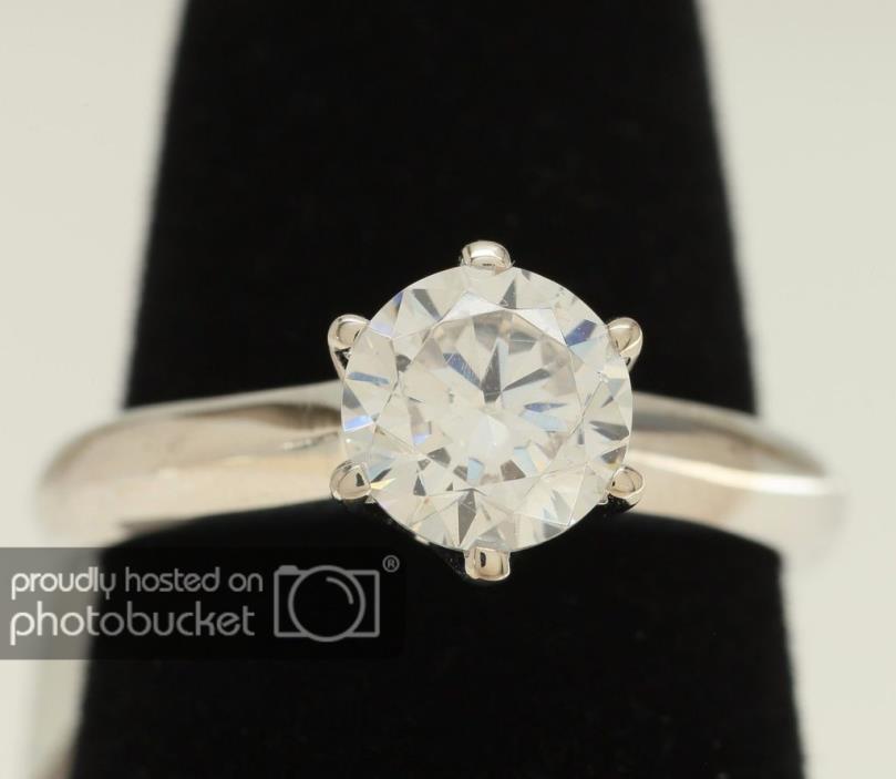 1 Carat Round Cut D/VVS1 Diamond Engagement Ring 14k White Gold Finish