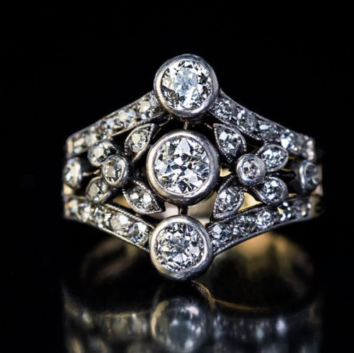 2.15Ct Round Cut Moissanite Diamond 2Tone Wedding Engagement Ring 14k White Gold