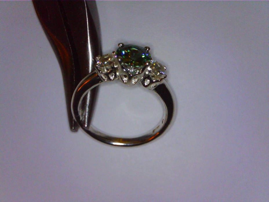 925 sterling silver moissanite diamond ring 1.33tcw