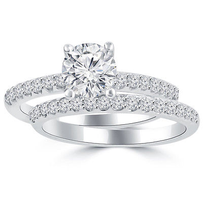 1.45 ct Ladies Round Cut Diamond Engagement Ring in 14 kt White Gold