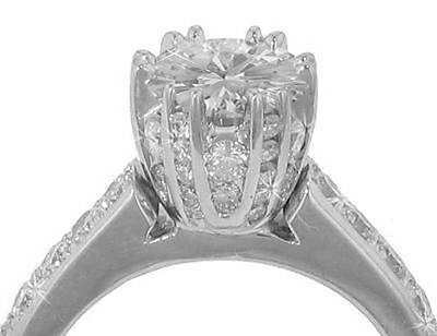 2.65 CT Women's Round Cut Diamond Engagement Ring In Platinum
