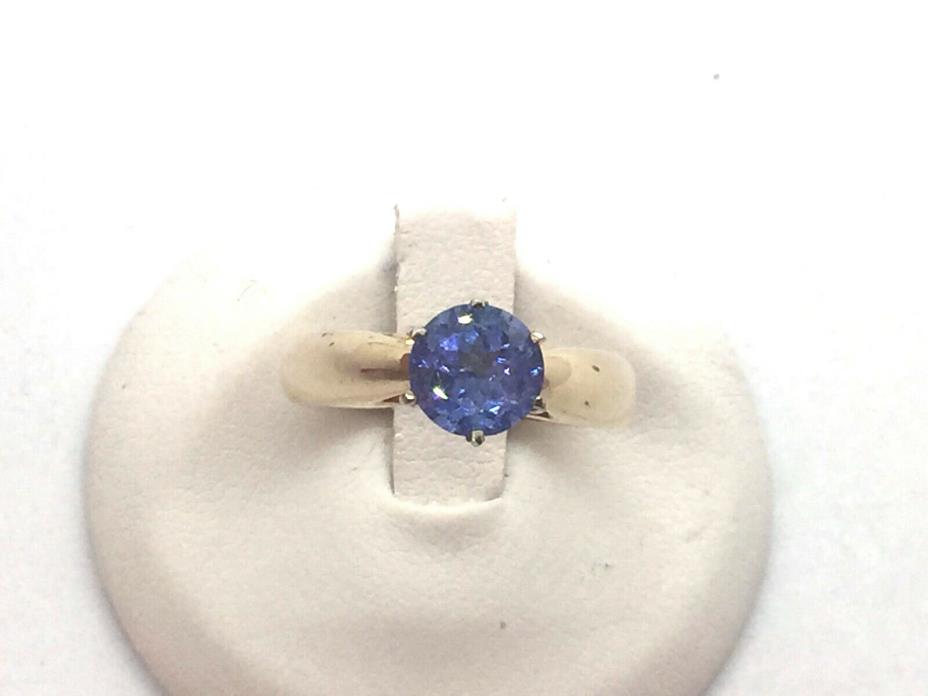 14k Solid Gold Genuine Blue Tanzanite Solitaire Engagement Ring