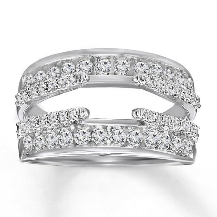 10K White Gold 2.35 Ct D/VVS1 Diamond Engagement Enhancer Wedding Wrap Ring