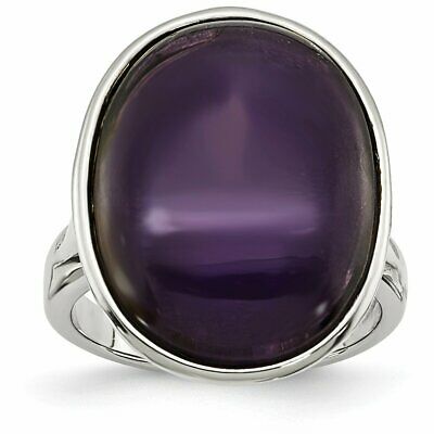Goldia Stainless Steel Synthetic Amethyst Ring