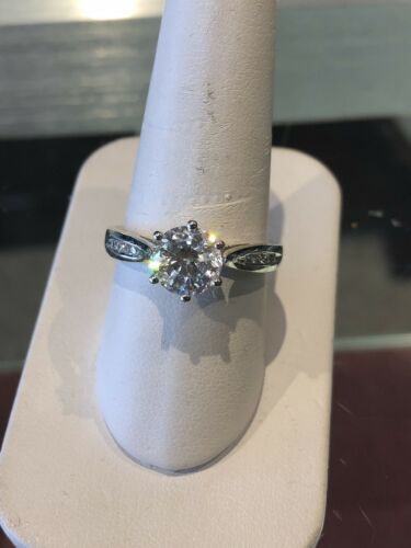 GORGEOUS 14K Womens White Gold CZ Engagement Ring! Size 9!