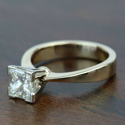1.50 ct Princess Cut Diamond 10k Tow-tone Gold Solitaire Engagement Ring