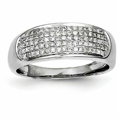 Goldia Sterling Silver Five Row Diamond Band Ring