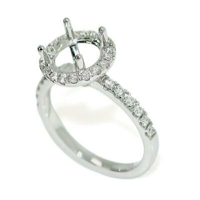 Halo Engagement Ring Setting For 8.0 mm Round Cut With 0.45 TCW Diamond Accents