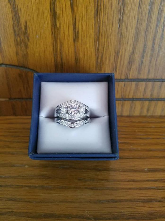 Ladies Wedding/Engagement Ring Set-Size 6-Cubic Zirconia-New