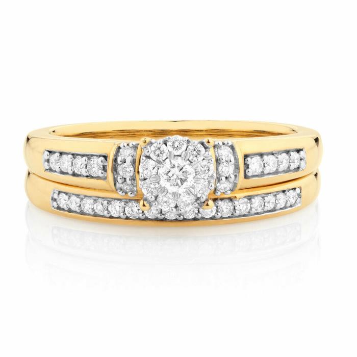 1.05 Ct Round Solitaire Engagement Wedding Bridal Ring Set 14K Real Yellow Gold