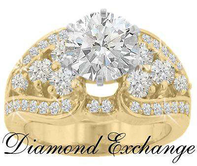 3.39 CT Women's Round Cut Diamond Engagement New In 18 Kt White Gold