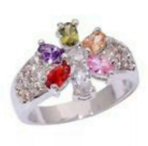 USA white pink topaz garnet peridot amethyst ring size 8