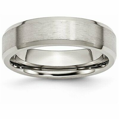 Goldia Men'S Titanium Beveled Edge Brushed and Polished Wedding Band Ring