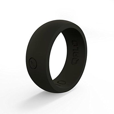 QALO Men's BLACK Classic Outdoors Silicone Ring Size 11 ERROR #N/A Mens