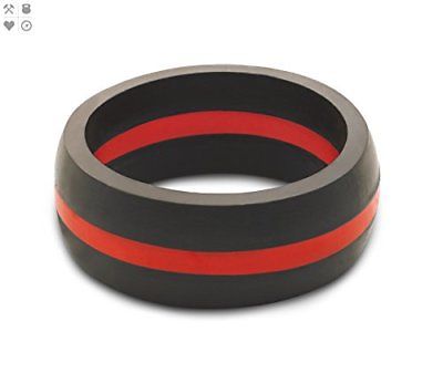 Men's Thin RED Line Classic Silicone Ring Size 13 Mens Sporting Goods