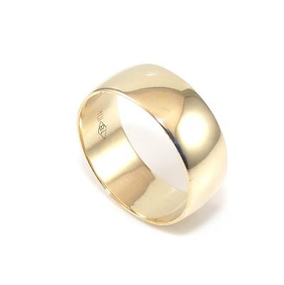 10K Yellow Gold Wide Classic Wedding Band Ring Size 8
