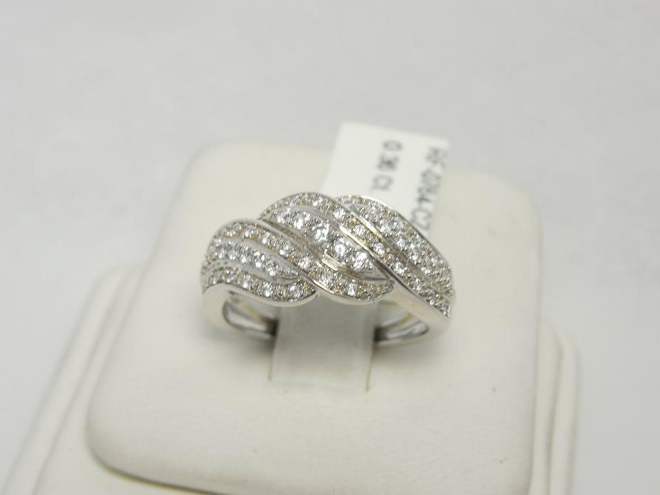 Sparkling Sterling Silver Diamond Simulant Sculpted Dome Ring .36 Carat