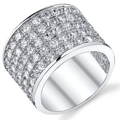 15 MM Sterling Silver Men's Championship Cubic Zirconia Ring
