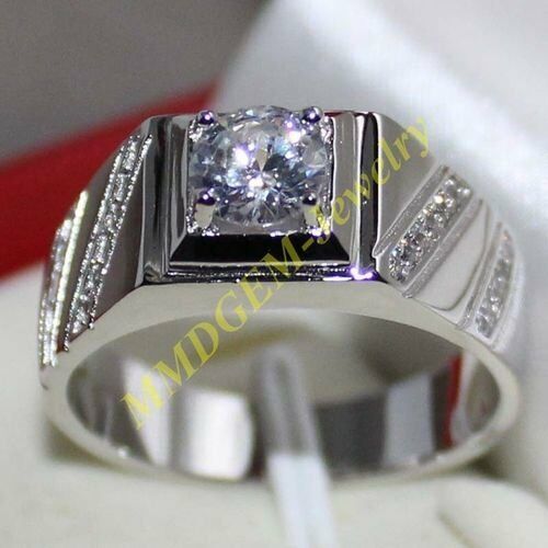 Men's and Women's CZ White Gold Wedding Ring