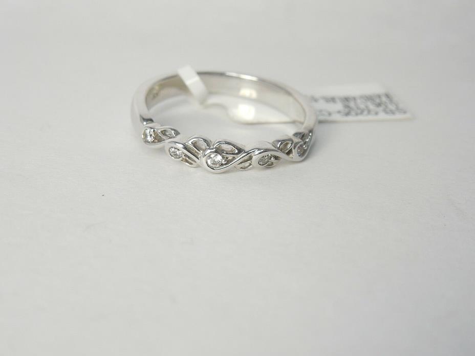 Sparkling Sterling Silver Diamond Simulant Womens Wedding Ring  .06 Carat