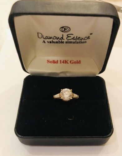 14K Gold CZ Solitaire Ring