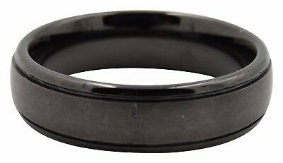 Men's Black Tungsten Carbide Size 11.75 Wedding Band Ring Ret $208