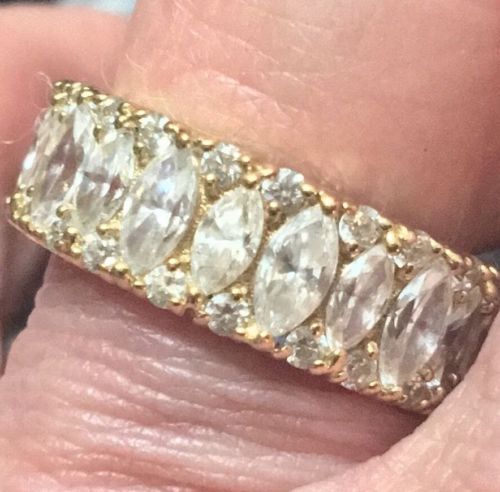 NEW HSN Jean Dousset Marquis Eternity Ring SS  7  HSN Absolute CZ