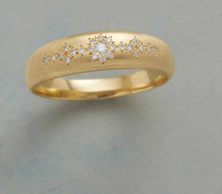 Catch A Star Wedding Ring Band 18K Size:5-8