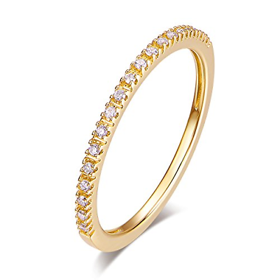 14K Gold Riviera Petite Micropave Diamond Half Eternity Wedding Band Ring for 8