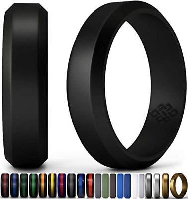 Knot Theory Silicone Wedding Ring For Men & Women Size 8 8.5 6Mm Bandwidth BLACK