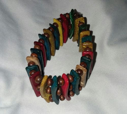African Tribal Bracelet multicolor from Senegal ethnic art