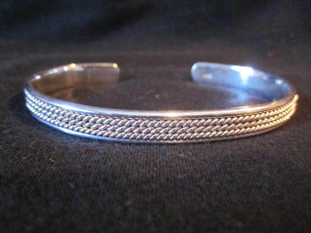 Silver Bracelet  Rope Design