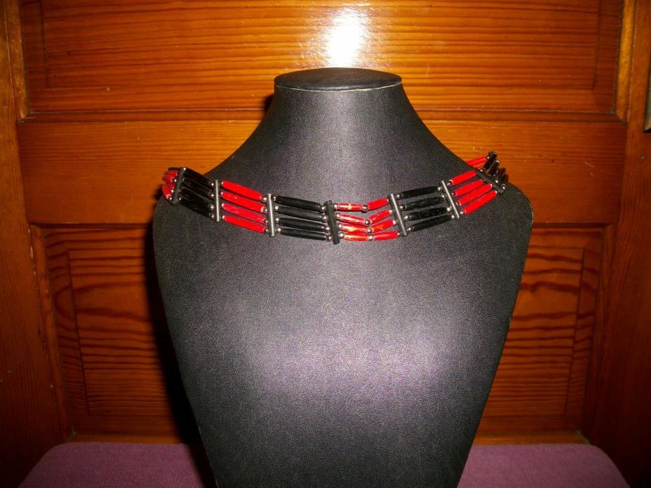 BEAUTIFUL Native American Style FINE Choker necklace 4 strand bead jewelry NICE