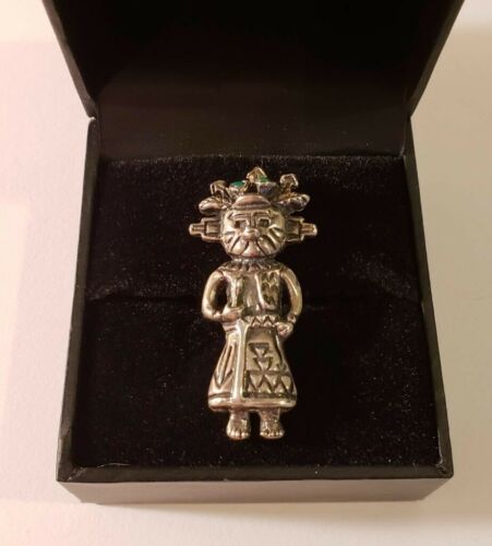 Vintage Native American Sterling Silver Cast Kachina Pin