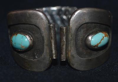 Vintage ~ Turquoise Watch Band ~ Sterling Silver ~ 6 inches long ~ Admiral USA