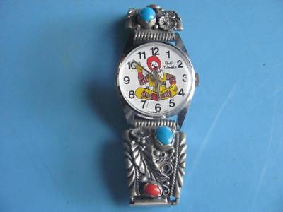 VINTAGE RONALD MCDONALD  WATCH 17 JEWEL & NAVAJO SIDE WATCH BAND