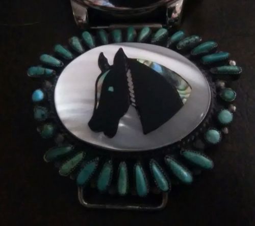 W Begay Horse Watch Tips, Turquoise Navajo Watch