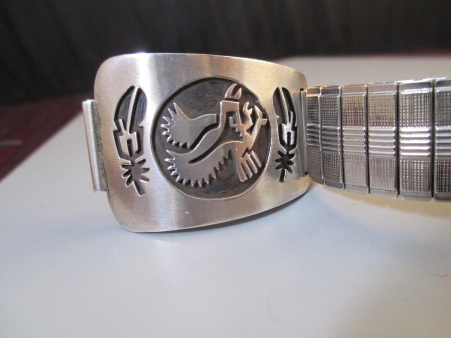 Sterling Silver Eagle watch Tips Navajo GG Signed Gertie Gandonegro