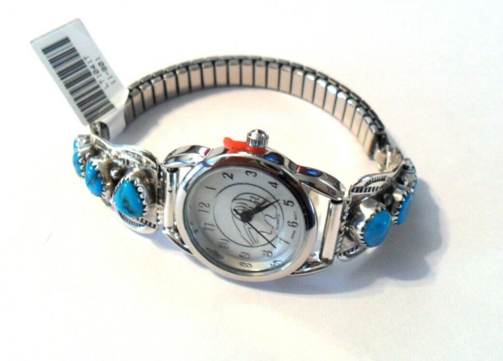 Sterling Silver Sleeping Beauty Turquoise Watch Tips & Watch