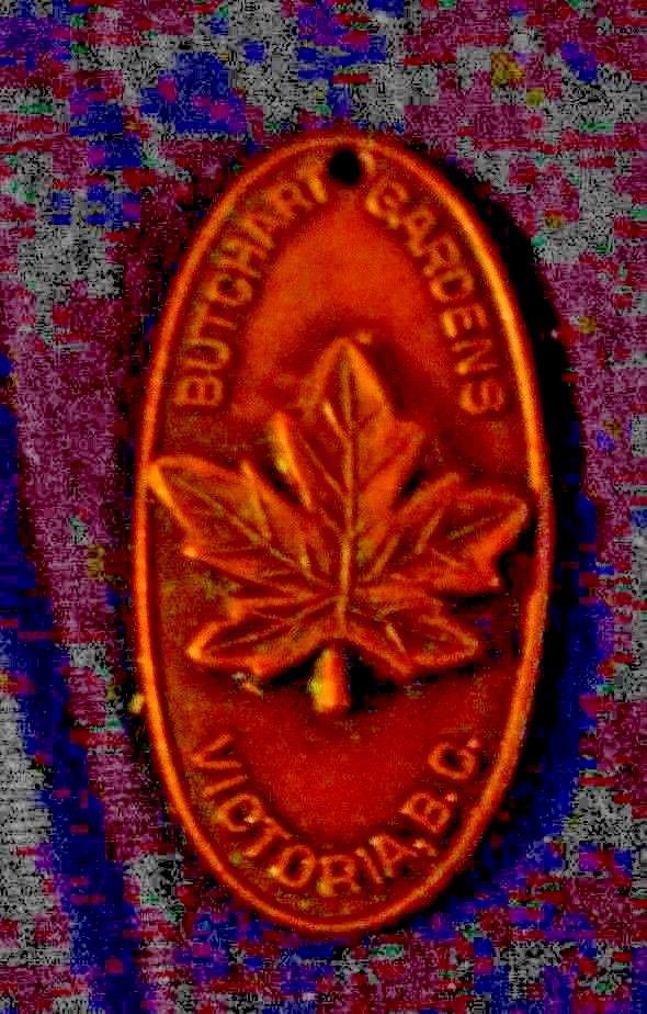 Solid Copper Maple Leaf  Victoria BC Butchart Gardens Token Symbol Pendant