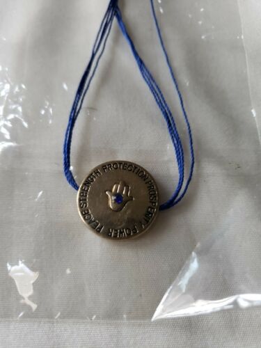Nk Hamsa Coin On Cord Blu Necklace earthbound