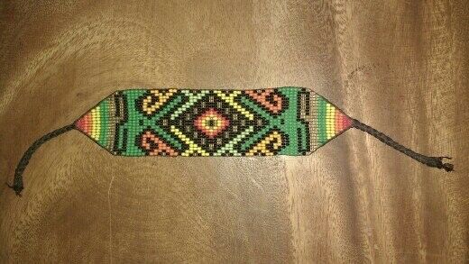 South American Tribal Beadwork Ceremony Bracelet From Colombia