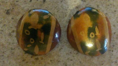 Wood Earrings -Brown, Tan, Green, Orange - Beautiful C-32