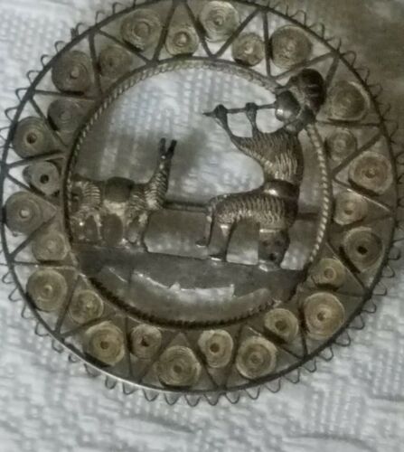 Fine Peruvian 925 Silver Filagree Man Llama