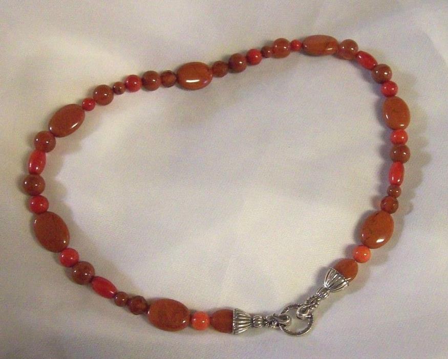 CAROLYN POLLACK RED CORAL NECKLACE ALONE OR FOR ENHANCERS 18
