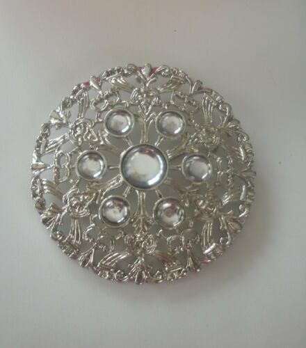 Carolyn Pollack American West Large Silver clear Cabochon Brooch Pin