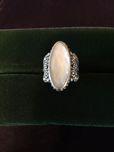 Carolyn Pollack Mother Of Pearl Doublet Sterling Heart Design Ring Size 7.5