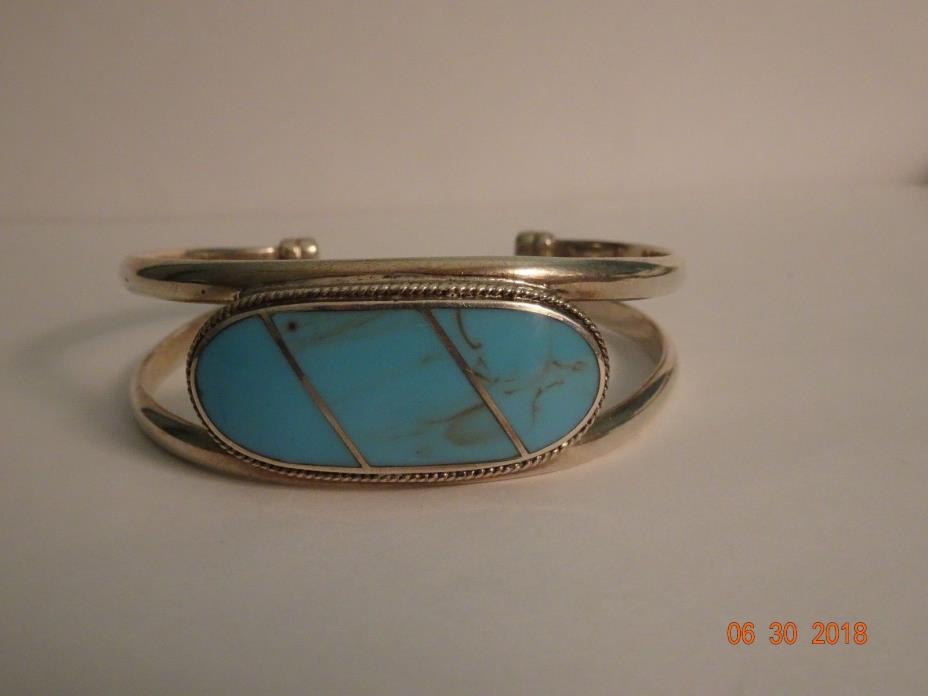 Sterling Silver Turquoise Cuff Bracelet-7 1/2