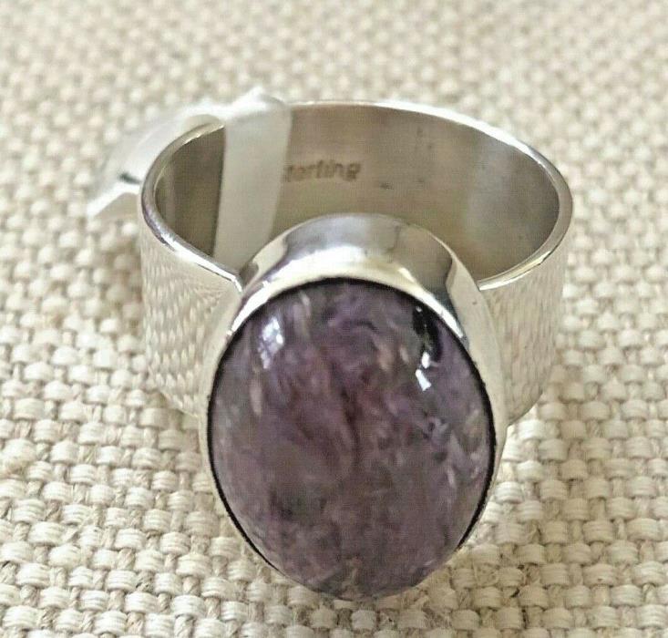 Charoite in Sterling Silver Ring Size 10