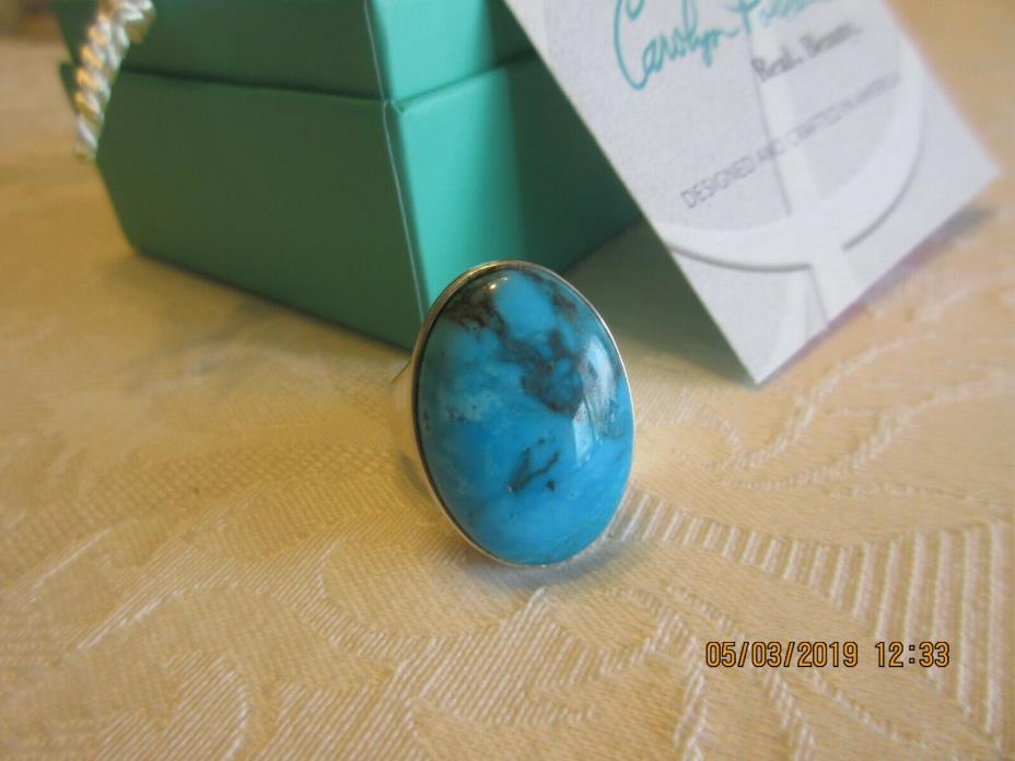 Carolyn Pollack Kingman Turquoise Sterling Ring-NIB-size 7
